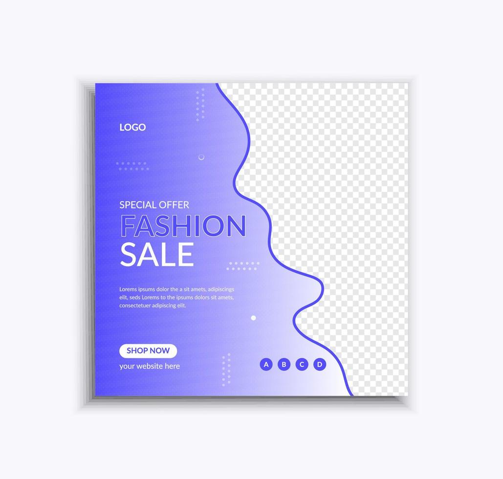 Modern fashion sale social media post and web banner template vector