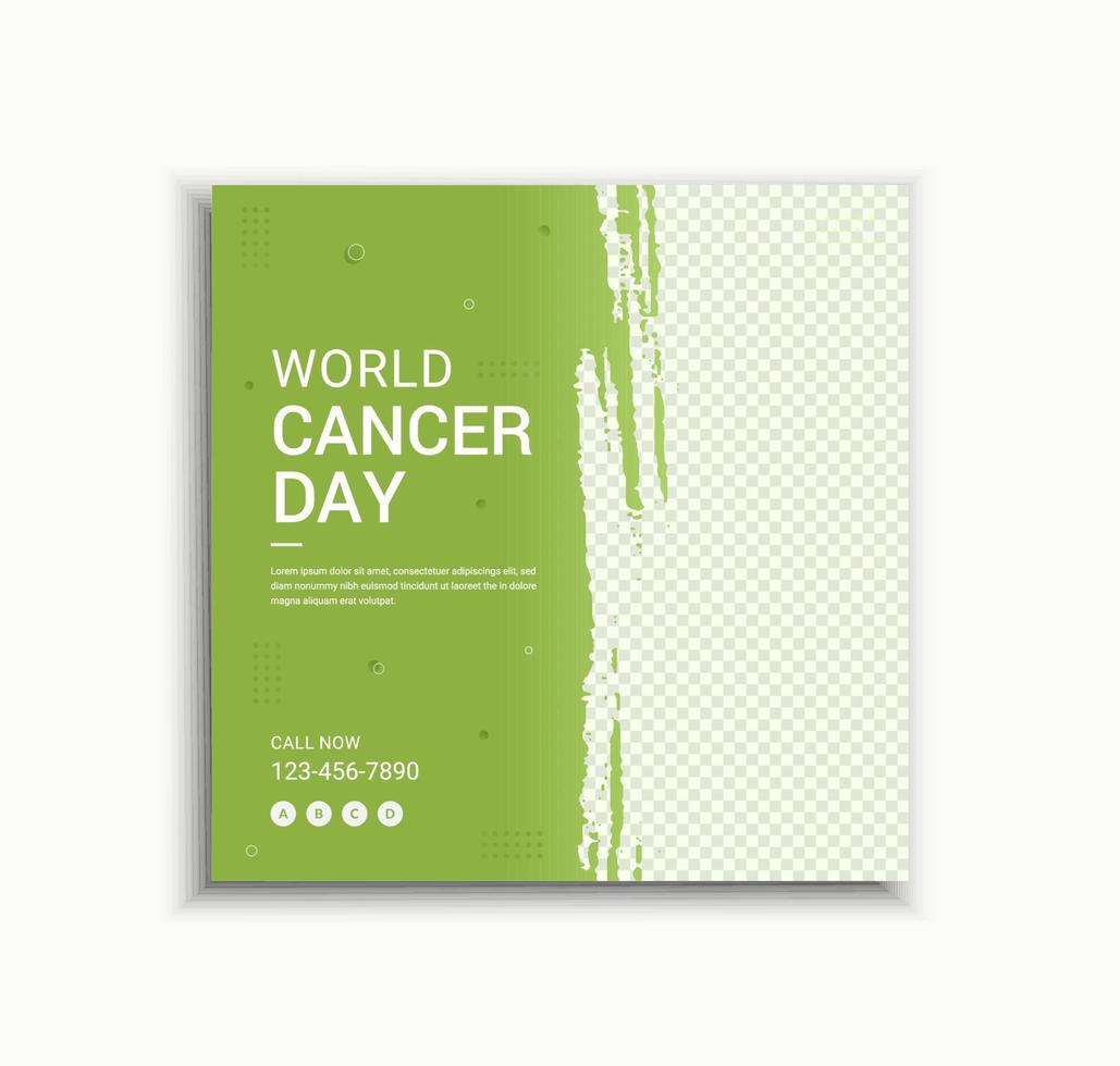 World cancer day social media post and web banner template vector