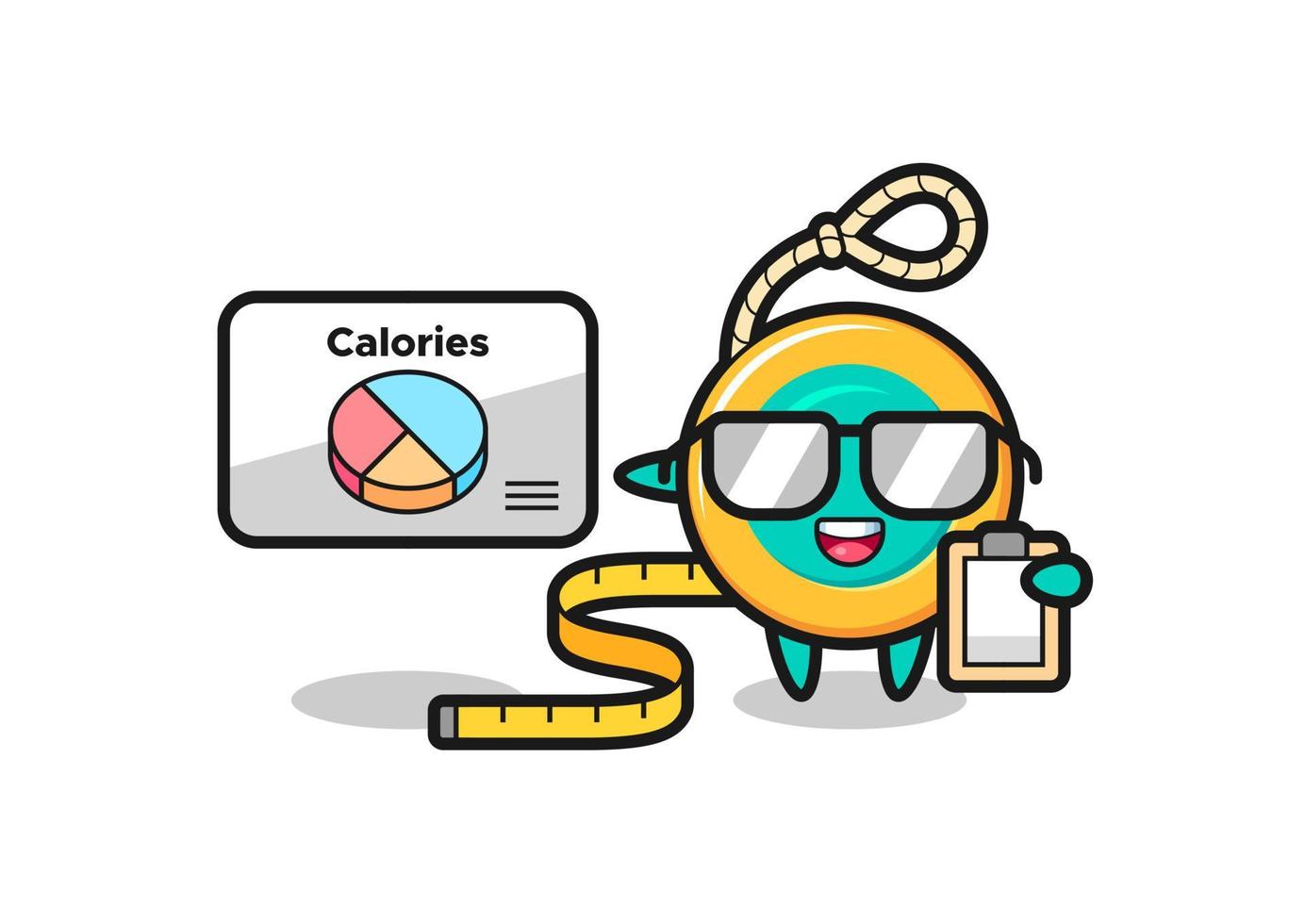 Illustration of yoyo mascot as a dietitian vector