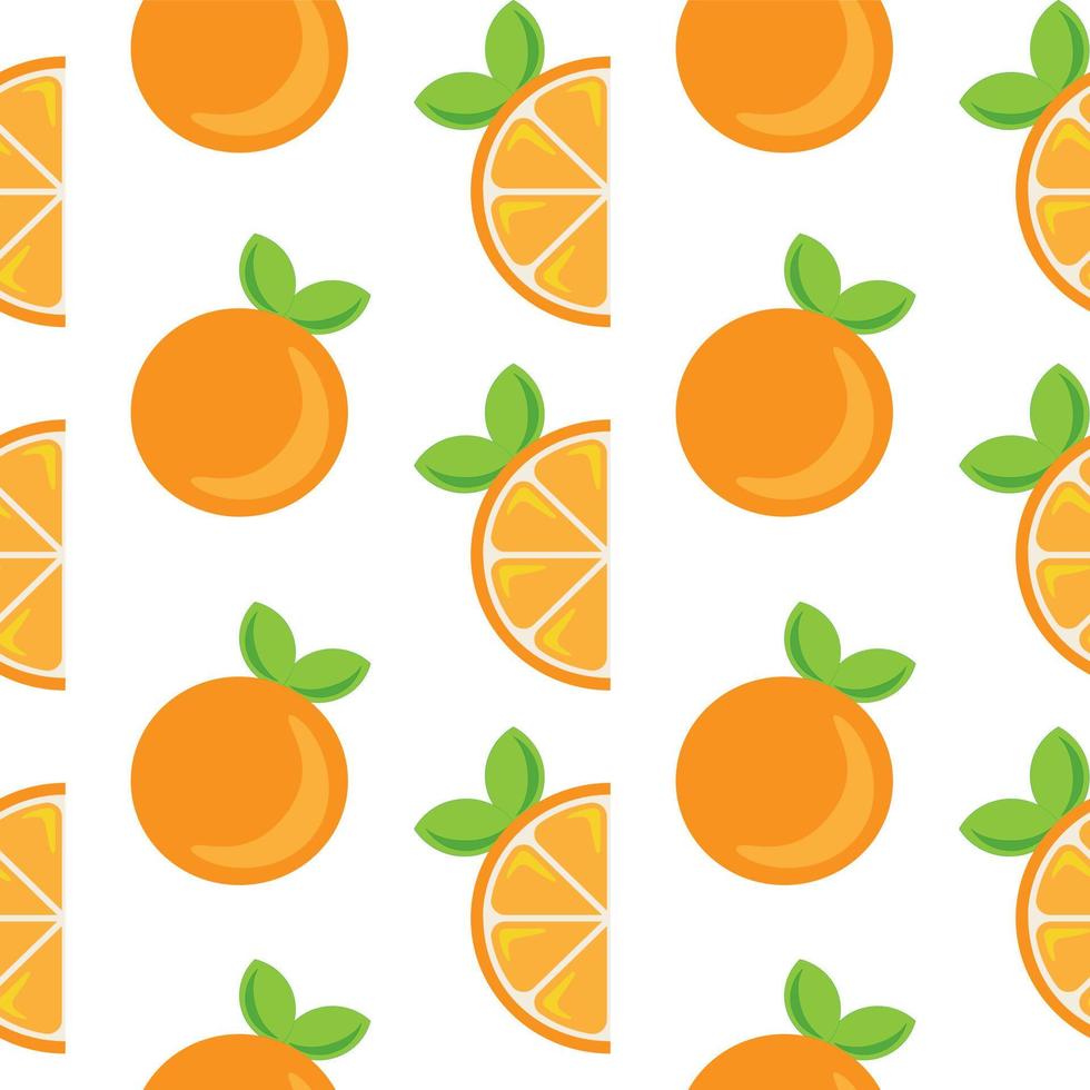 Seamless pattern with hand drawn oranges. vector