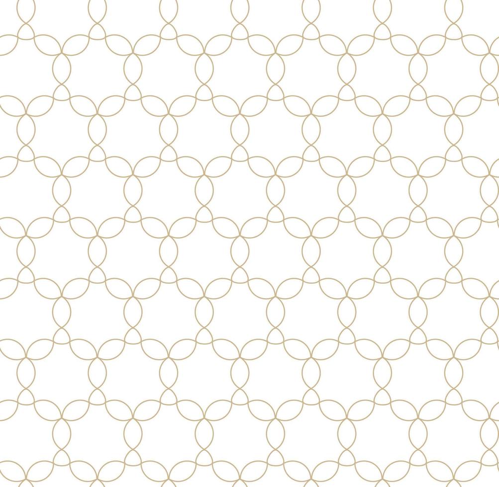 Modern vector seamless illustration. Linear gold pattern on a white background. Ornamental pattern for leaflets, printing, wallpaper, backgrounds
