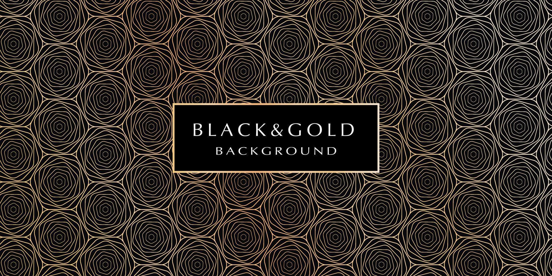 Black and gold background. Abstract luxury background with gold geometric pattern on a black background for your design. Modern design of sites, posters, banners, postcards, printing, EPS10 vector