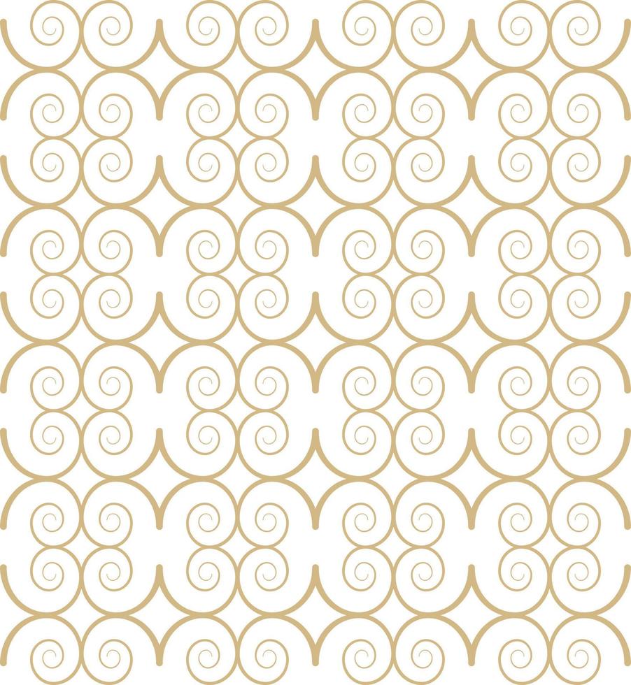 Modern vector seamless illustration. Linear gold pattern on a white background. Ornamental pattern for leaflets, printing, wallpaper, backgrounds