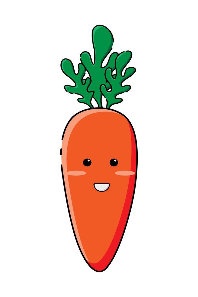 Vector image of a carrot. Cute baby-style carrots. Color vector illustration, badge, for product design, textile printing, business cards, logo, tattoos