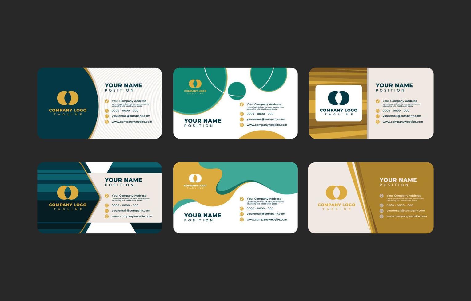 Abstract Textured Business Card Template Collection vector