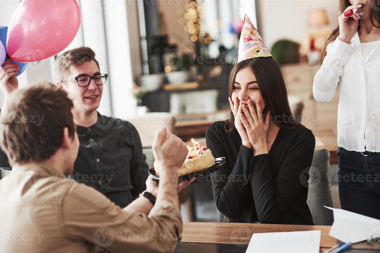 Didn't expect that. One of employees have birthday today. Friendly coworkers decides to make surprise for her photo