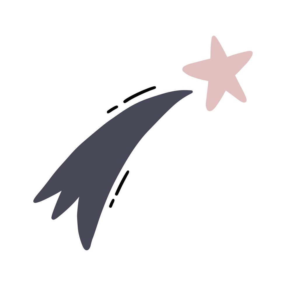 Shooting star. Vector element for design of postcard.