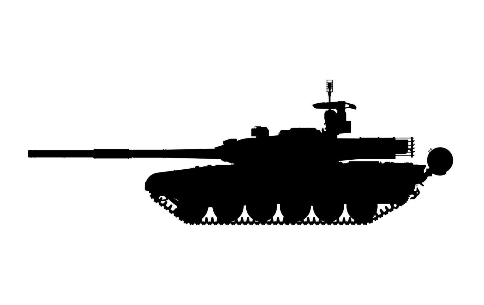 icono de silueta de tanque militar, ilustración de vector de arma del ejército.