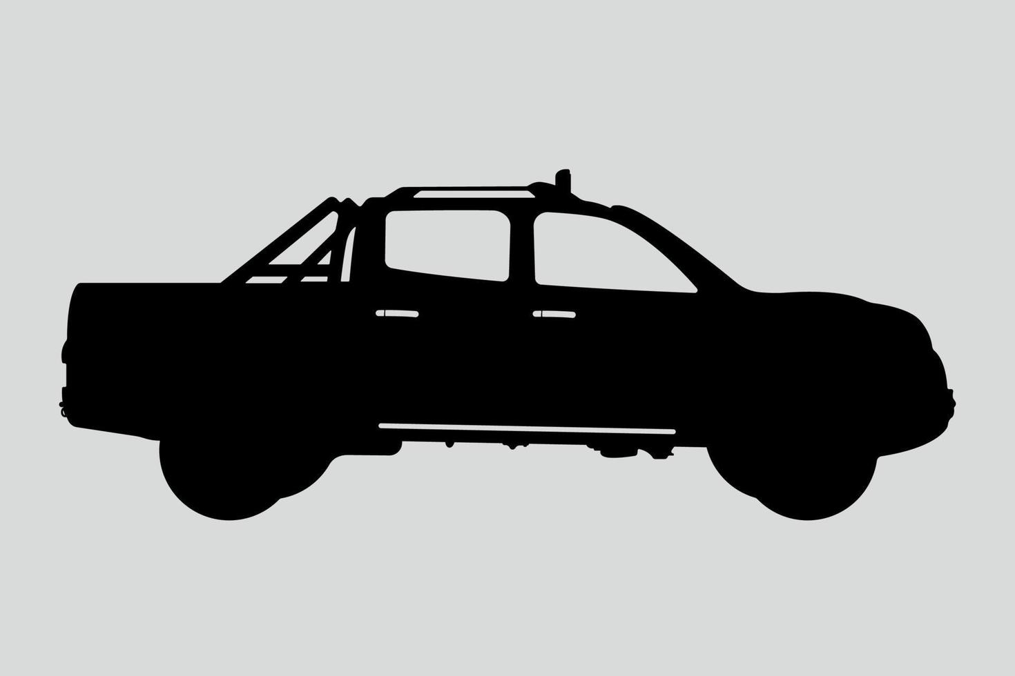 Pickup Truck Car Silhouette Vehicle Illustration. vector