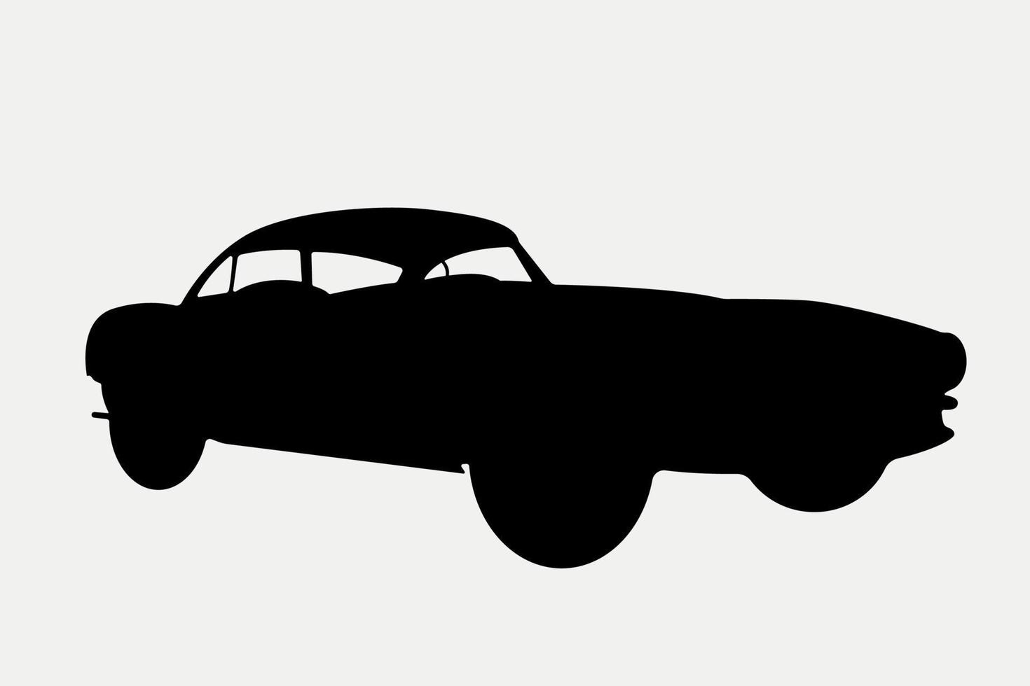 Classic Vintage Sport Car Silhouette Vehicle Illustration. vector