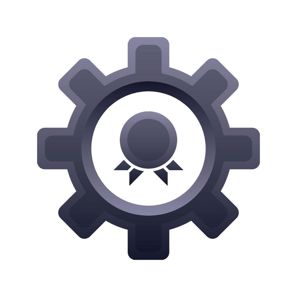 medal gear gradient logo design template icon vector