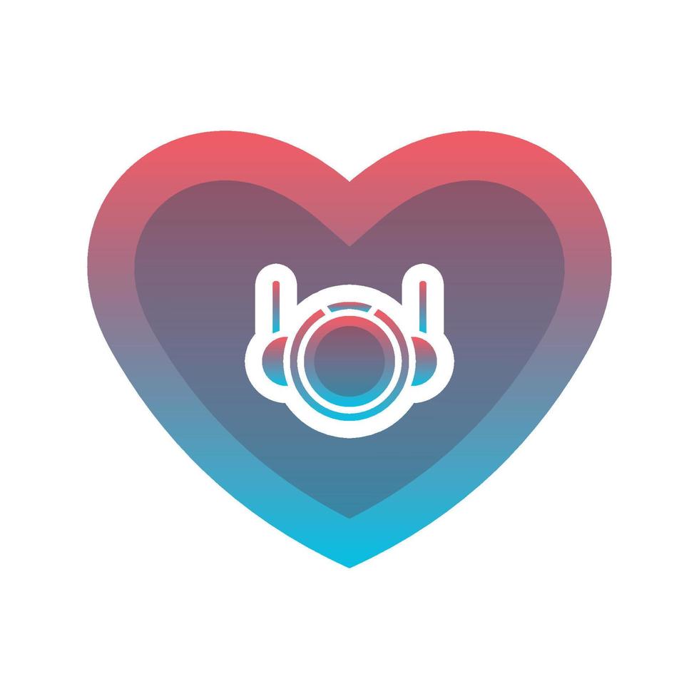 astronaut love logo gradient design template icon vector