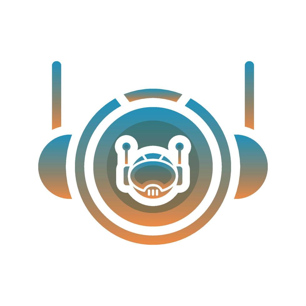 astronaut robot logo gradient design template icon vector