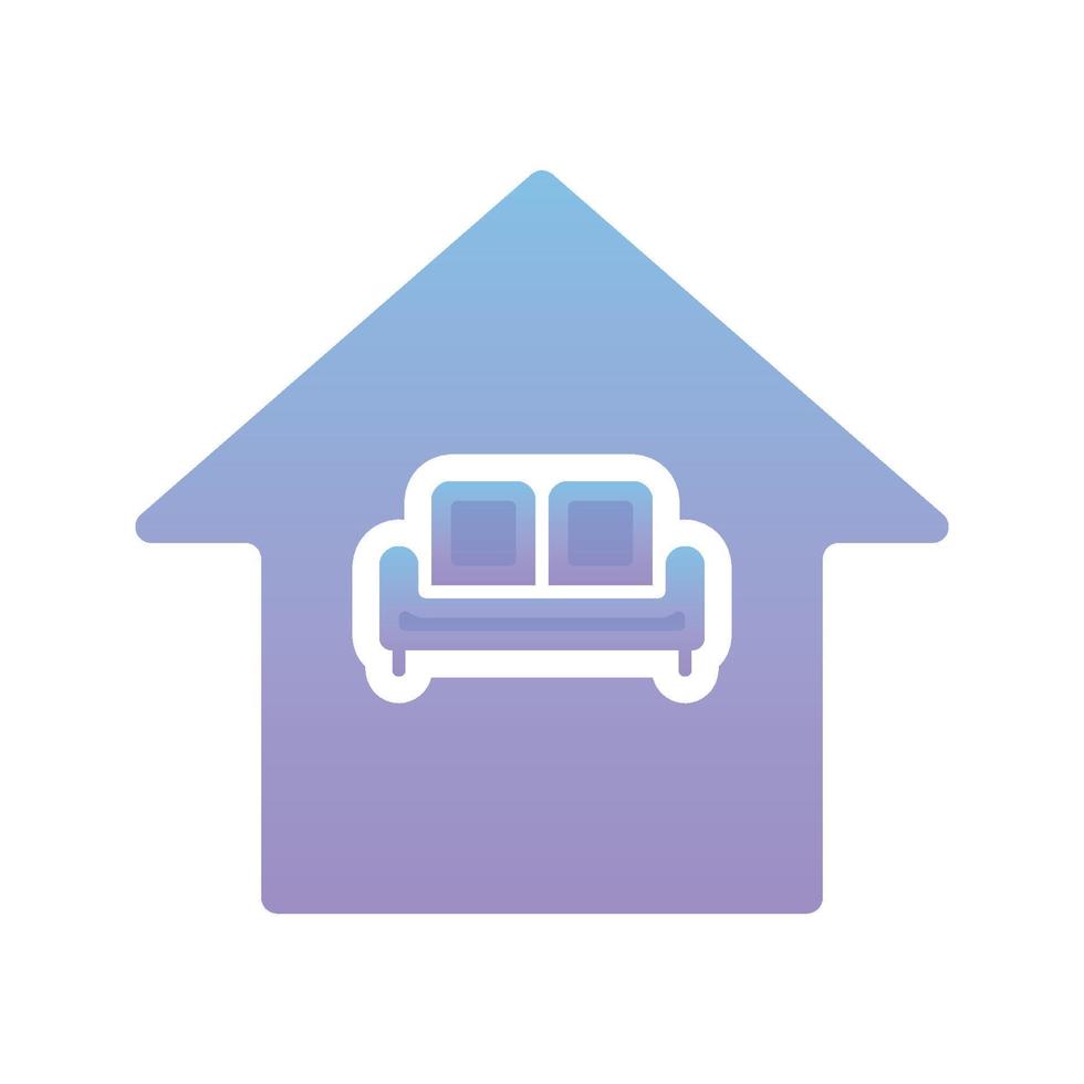 icono de plantilla de diseño de degradado de logotipo de casa de sofá vector