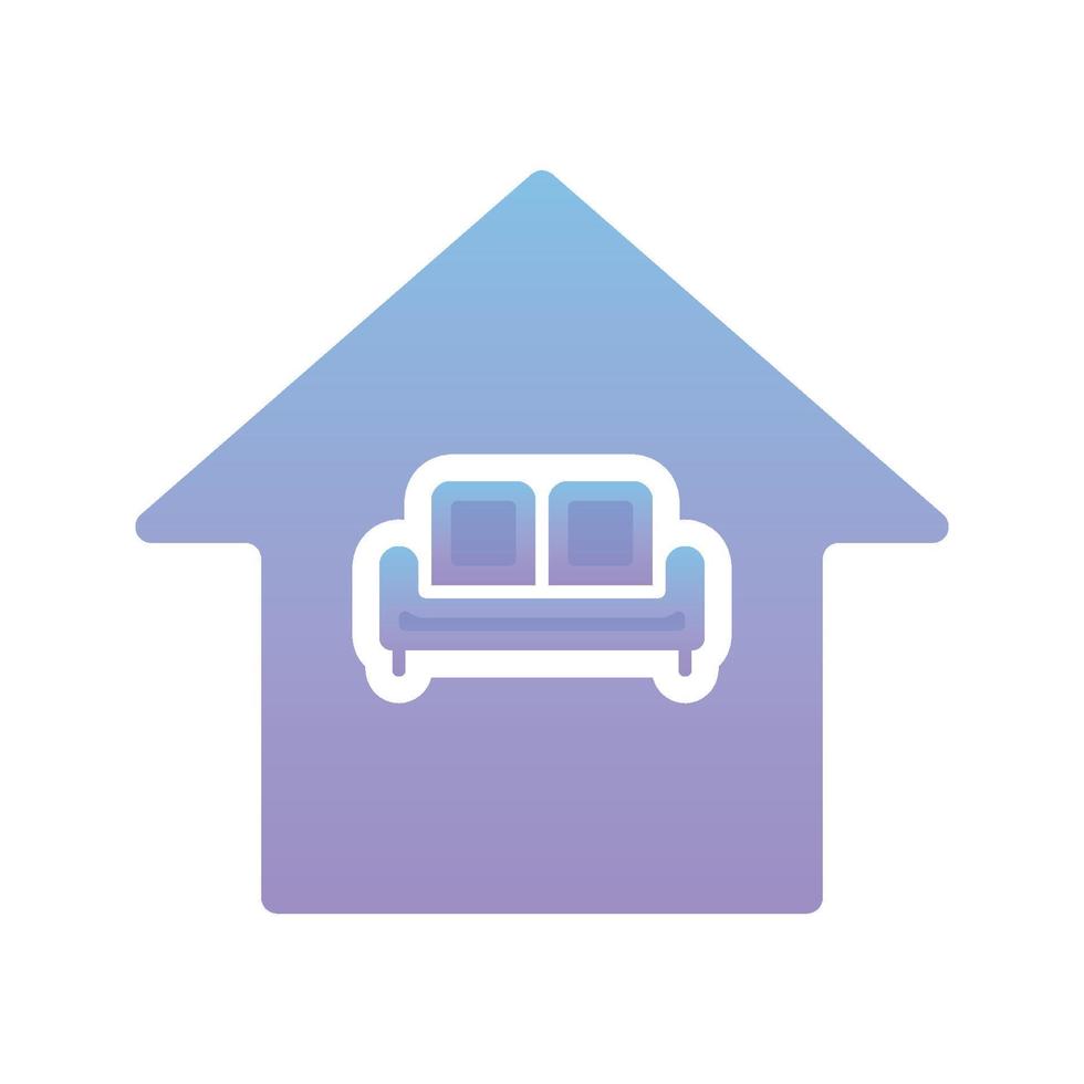 sofa home logo gradient design template icon vector