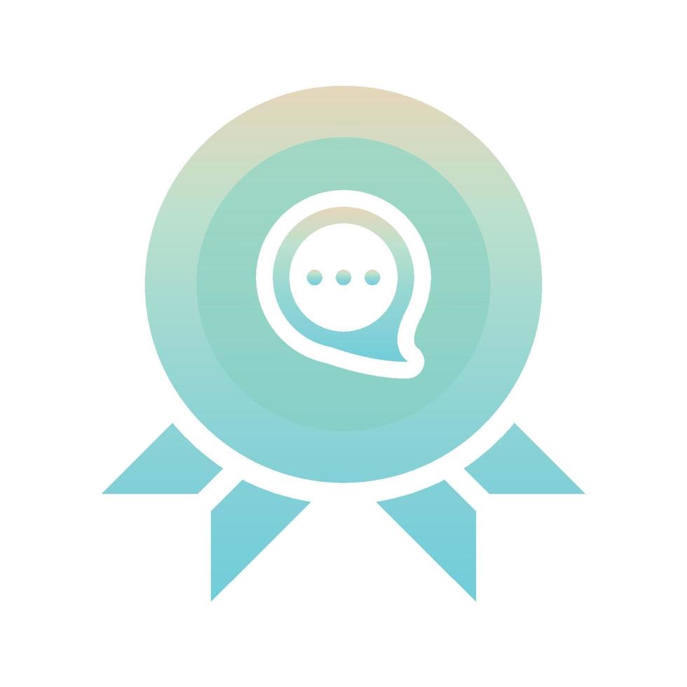 medal chat gradient logo design modern template icon vector