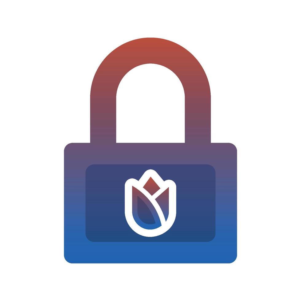 flower lock gradient logo design template icon vector