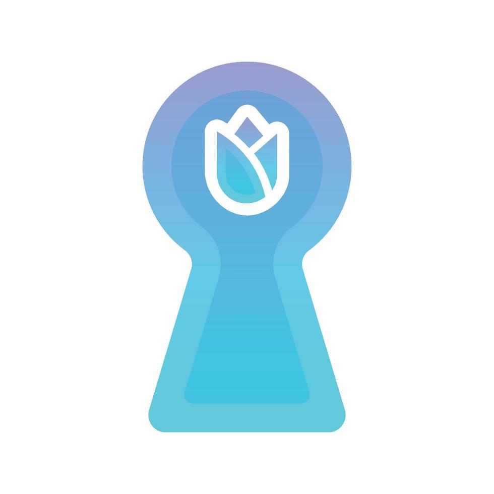 flower keyhole gradient logo design template icon vector