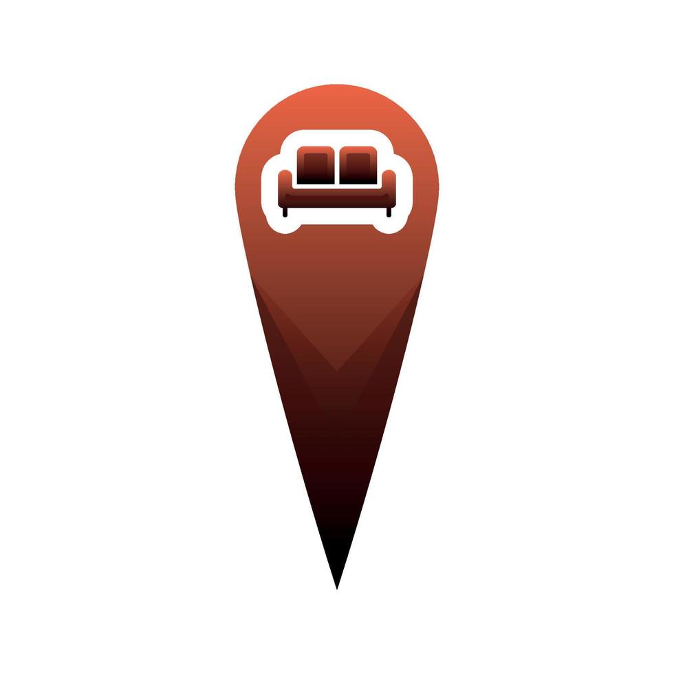 sofa location logo gradient design template icon vector