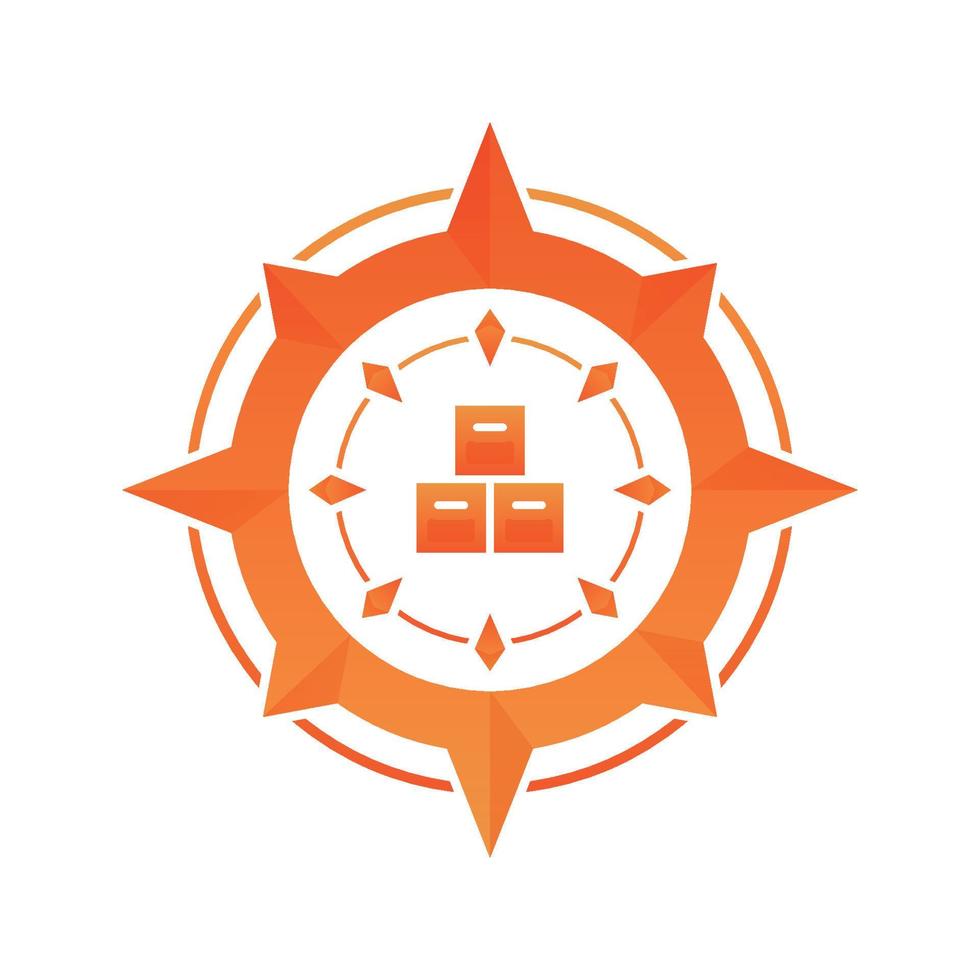 stockpile compass logo gradient design template icon vector