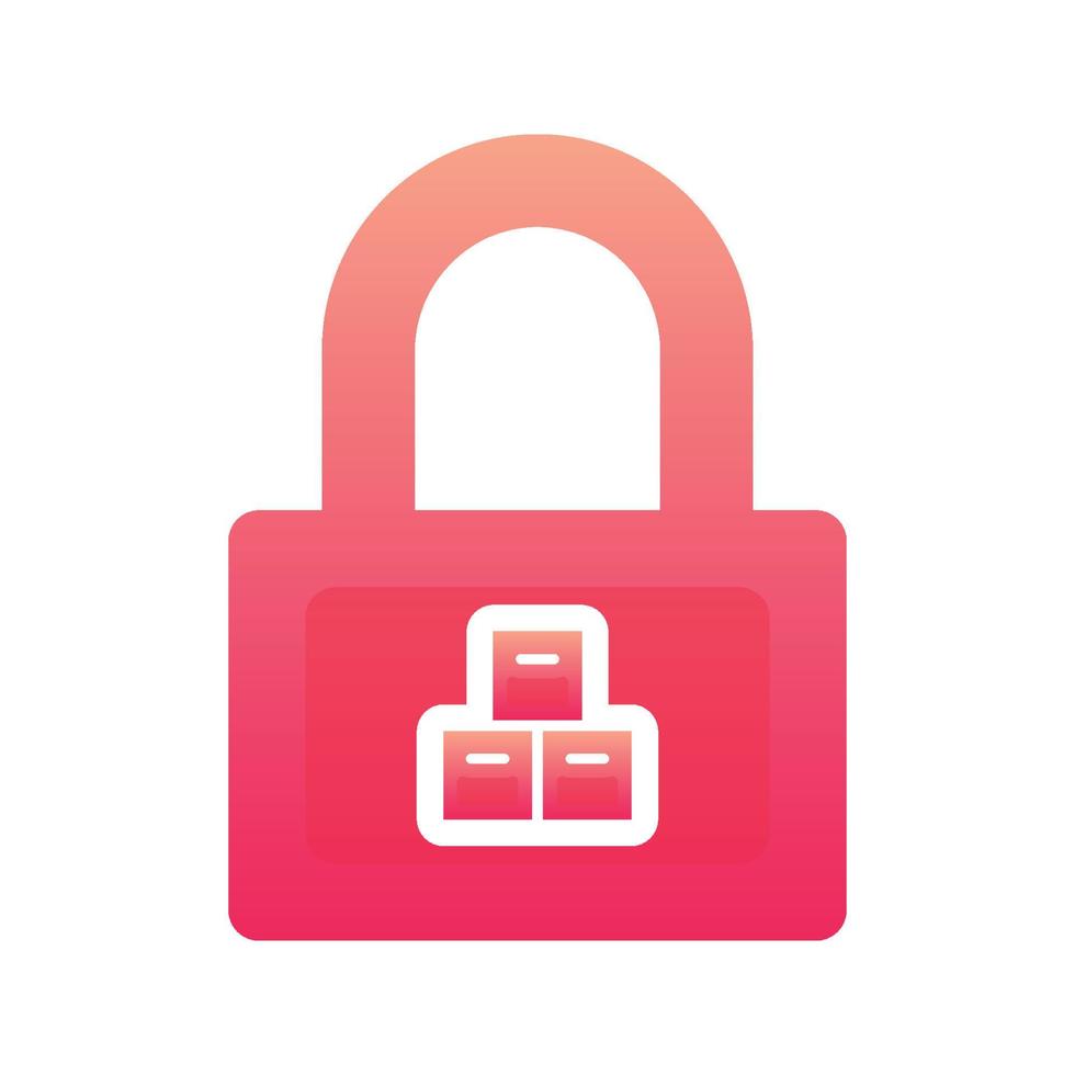 stockpile lock logo gradient design template icon vector