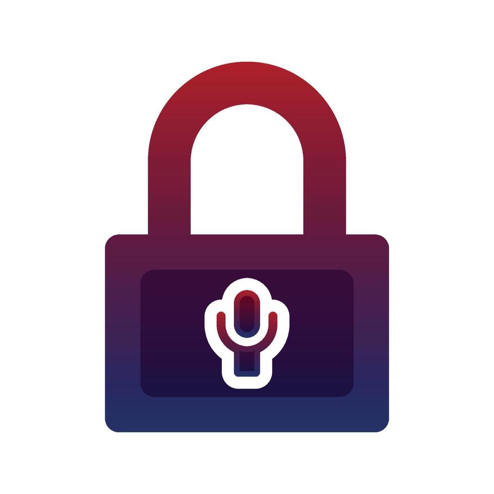 mic lock logo gradient design template icon vector
