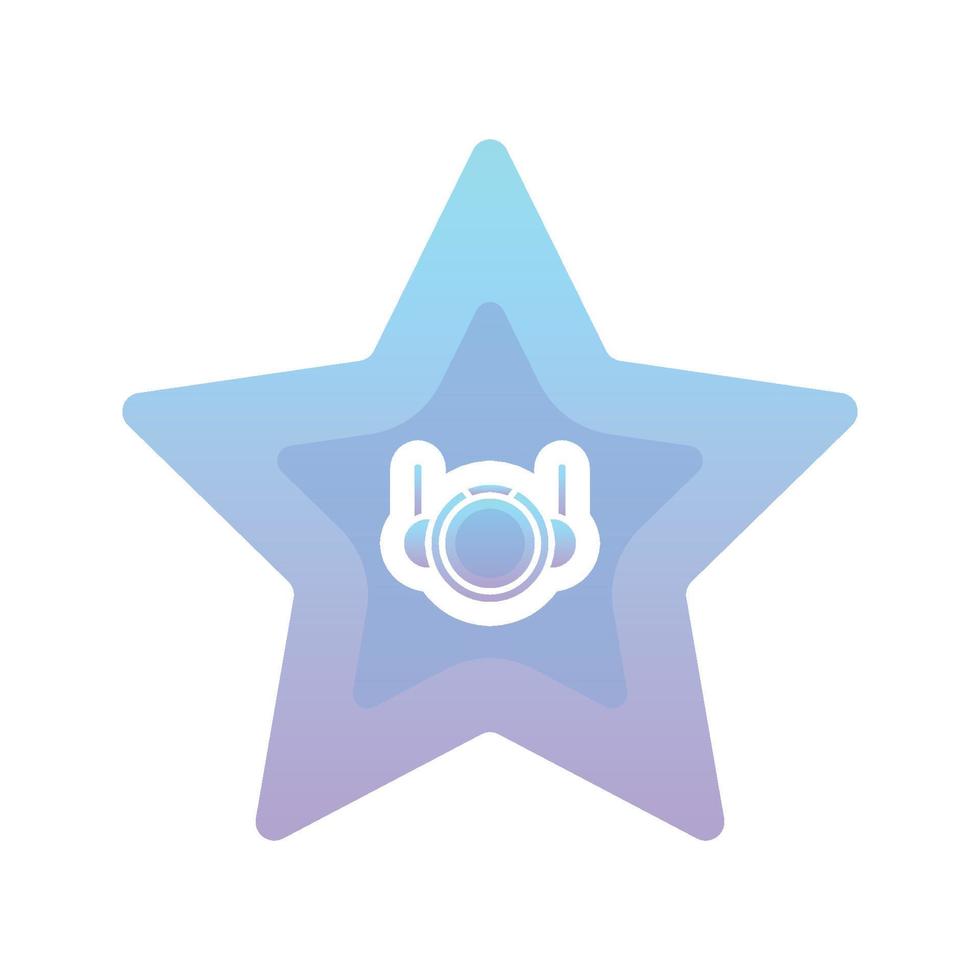 astronaut star gradient logo design template icon vector