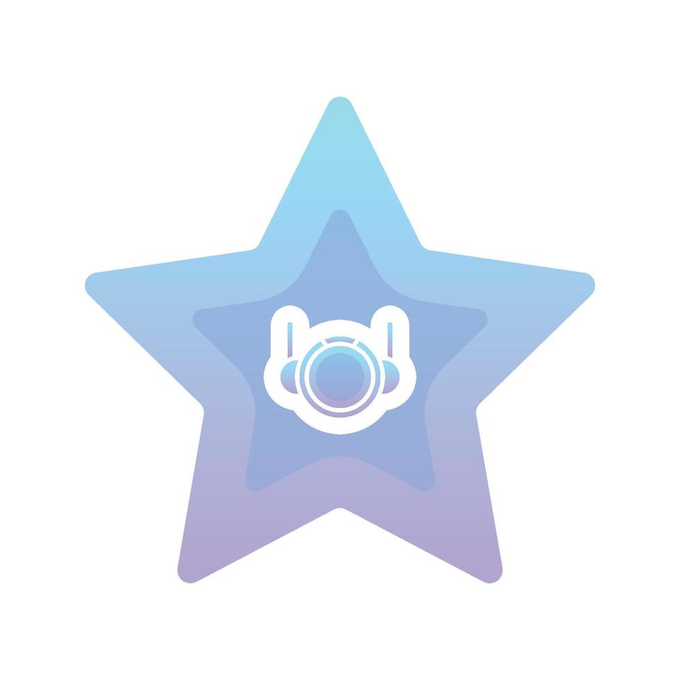 astronaut star gradient logo design template icon vector