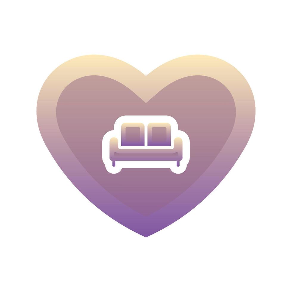 sofa love logo gradient design template icon vector