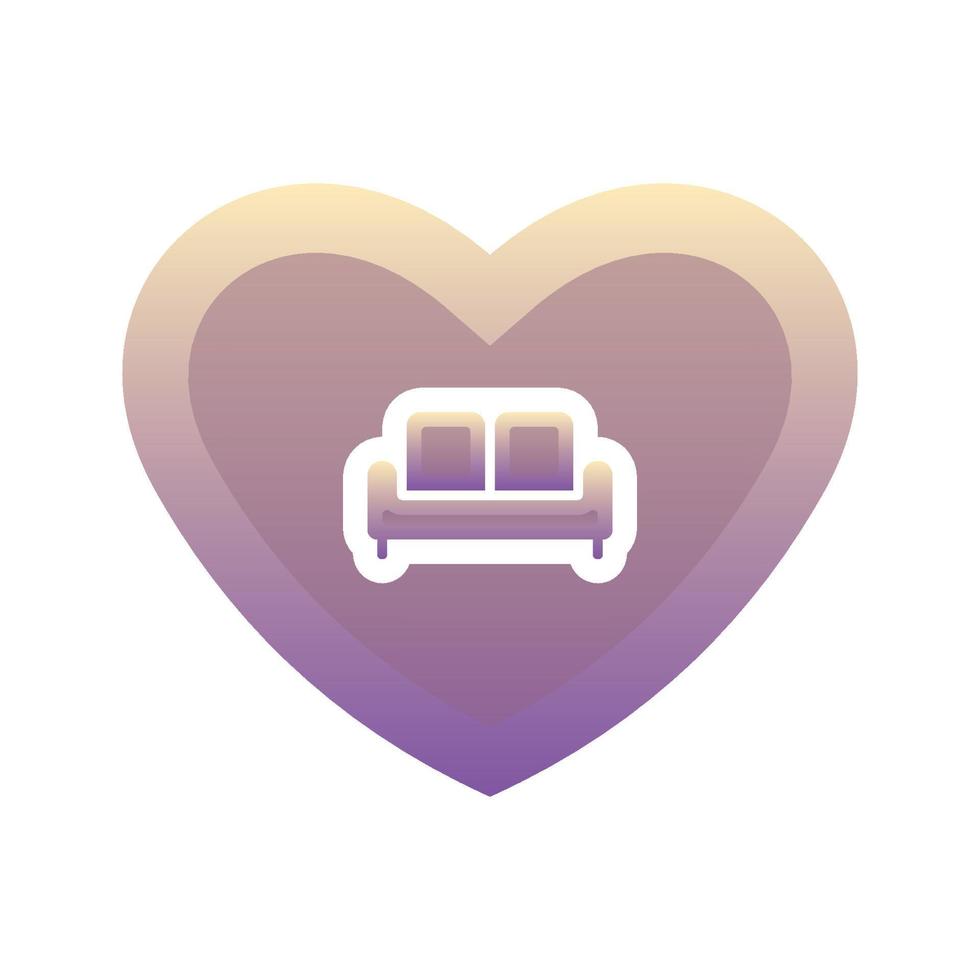 sofa love logo gradient design template icon vector