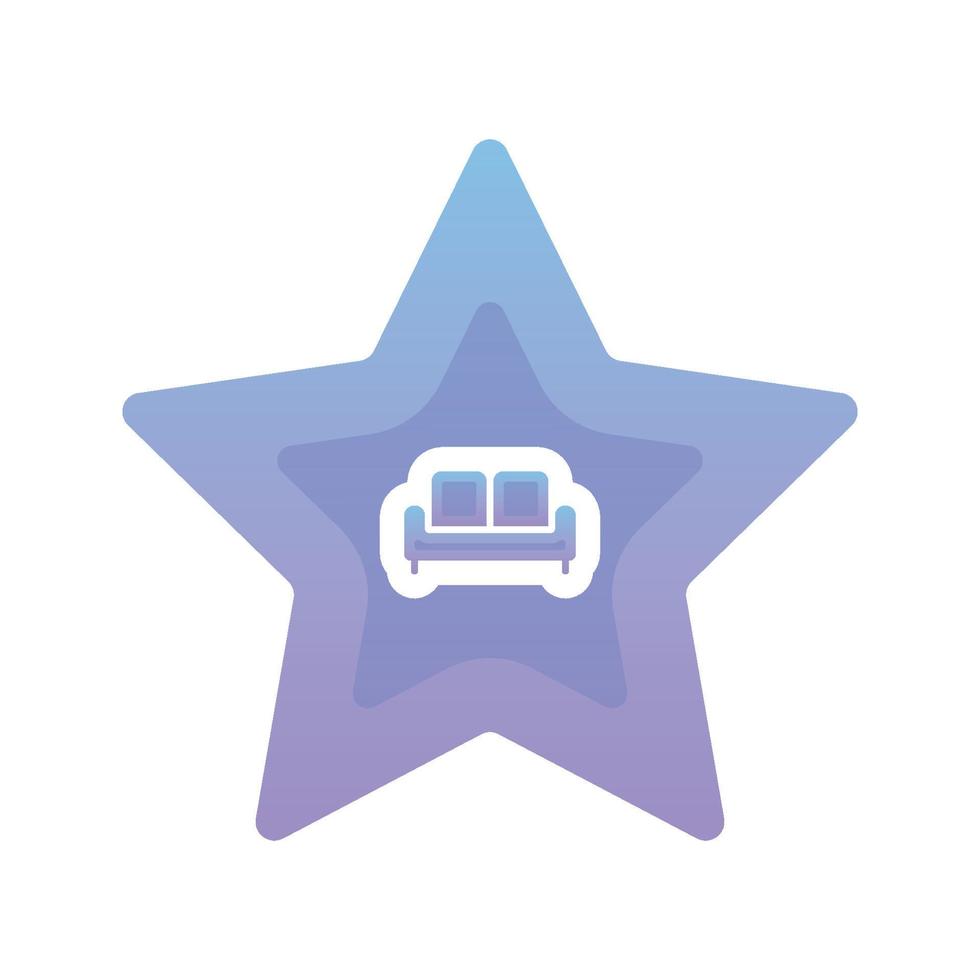 sofa star logo gradient design template icon vector