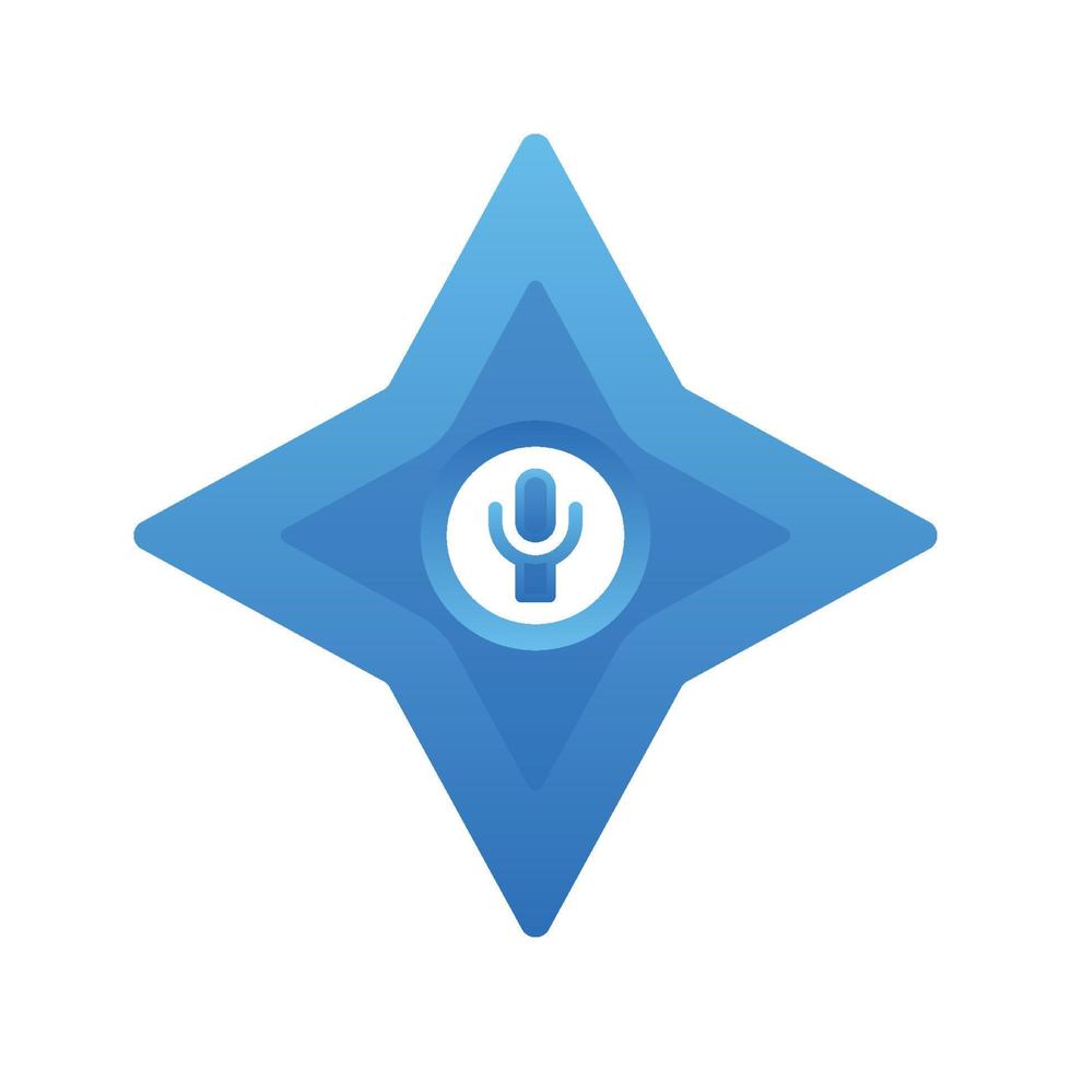 icono de plantilla de diseño de degradado de logotipo de micrófono shuriken vector