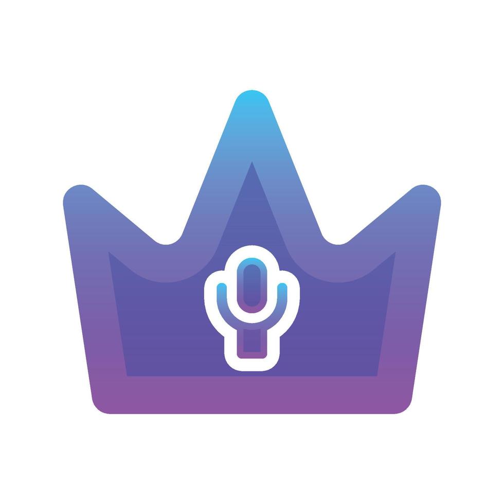 mic crown logo gradient design template icon vector