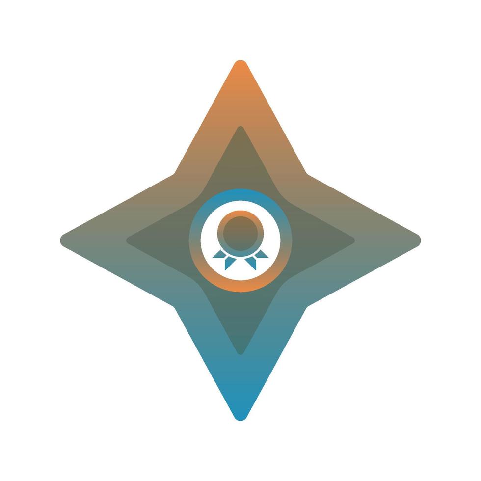 medal shuriken gradient logo design modern template icon vector
