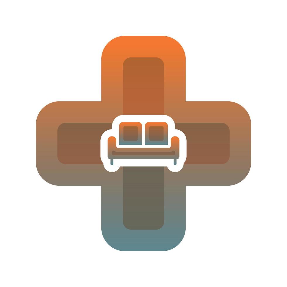 sofa medical logo gradient design template icon vector