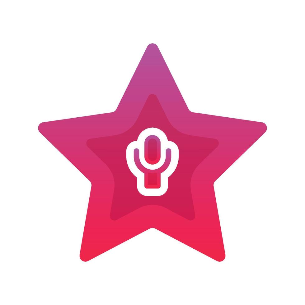 mic star logo gradient design template icon vector