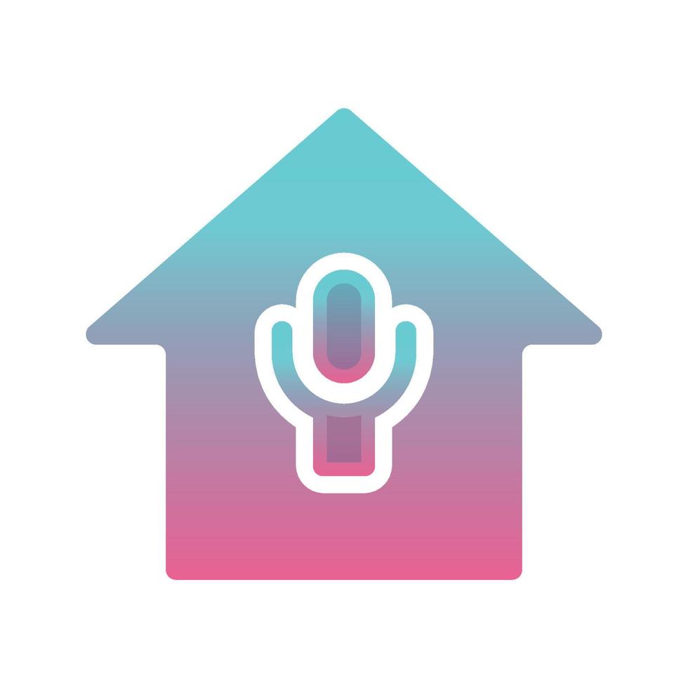 mic home logo gradient design template icon vector