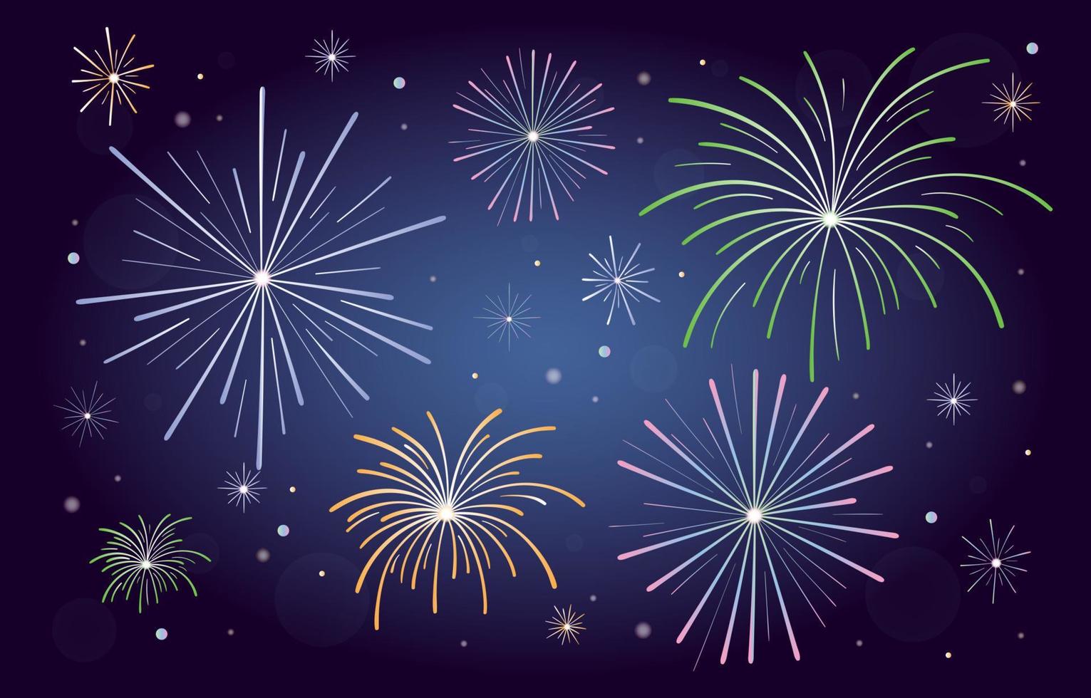 Colorful Firework at Night Background vector