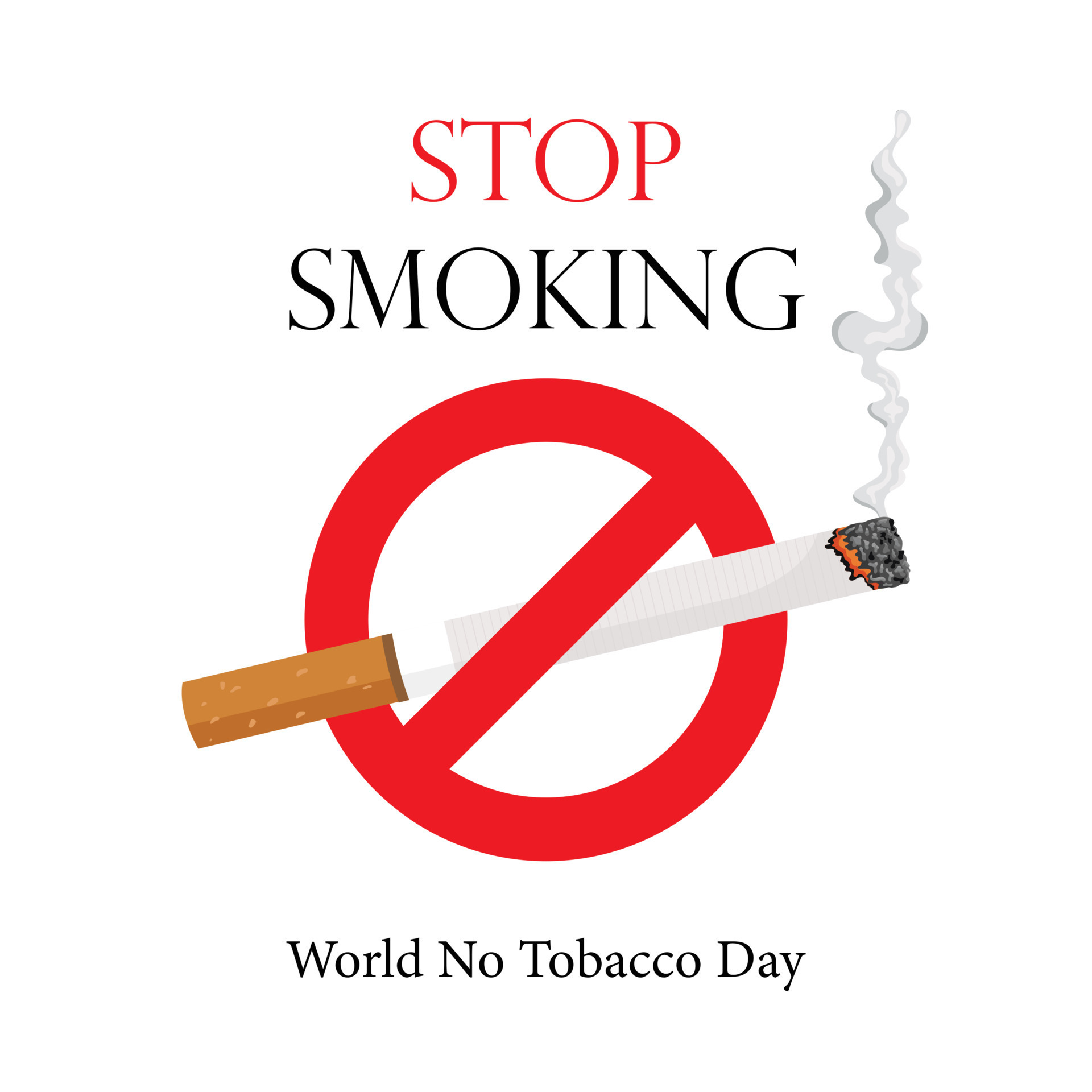 Poster, leaflet or banner dedicated to the World No Tobacco Day, with