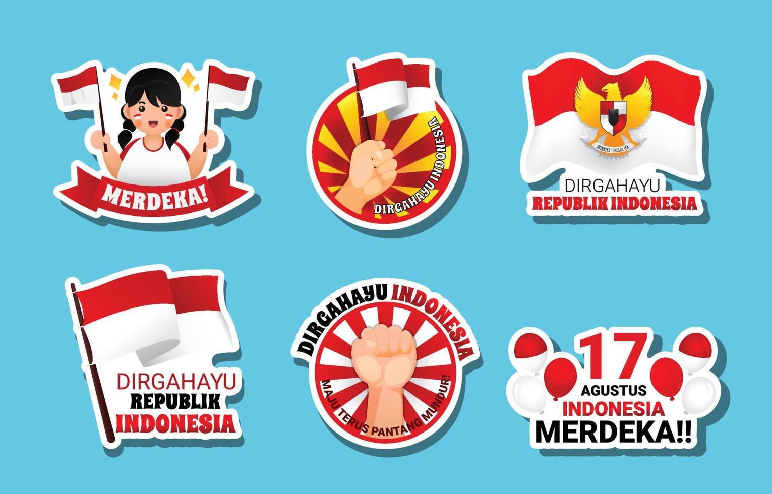Indonesian Independence Day Celebrate Sticker vector