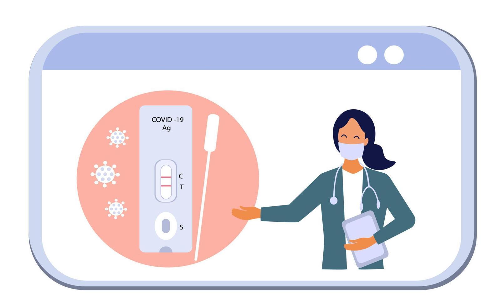 Antigen test kit  Vector illustration isolated on white