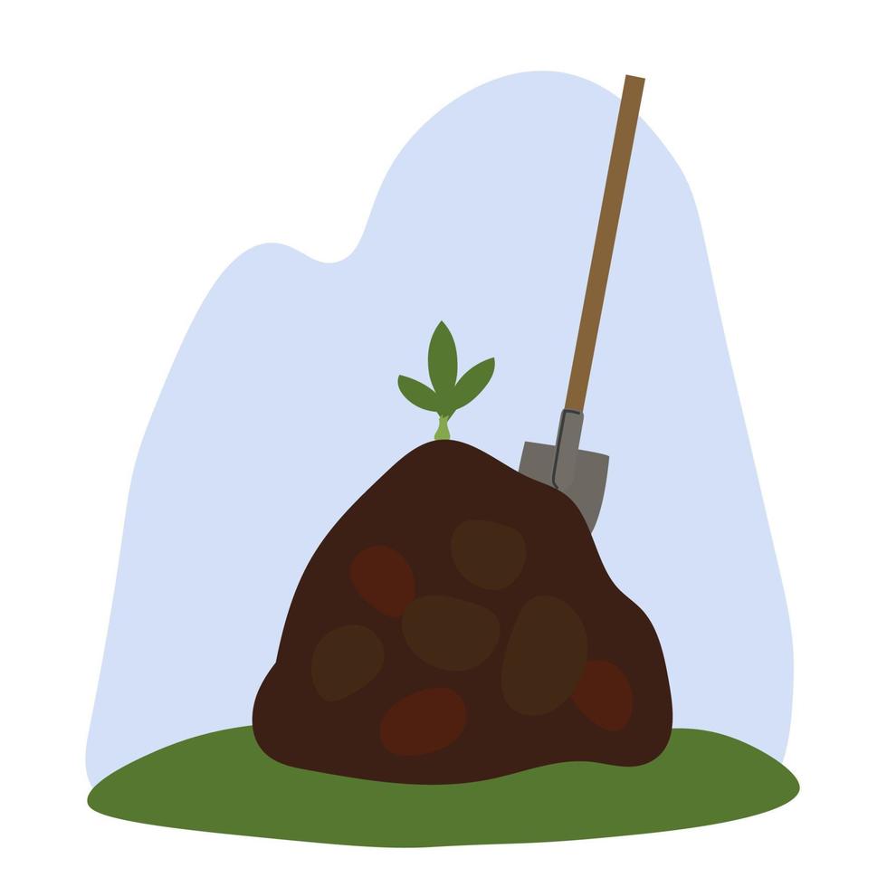 Compost pile vector cartoon illustration.