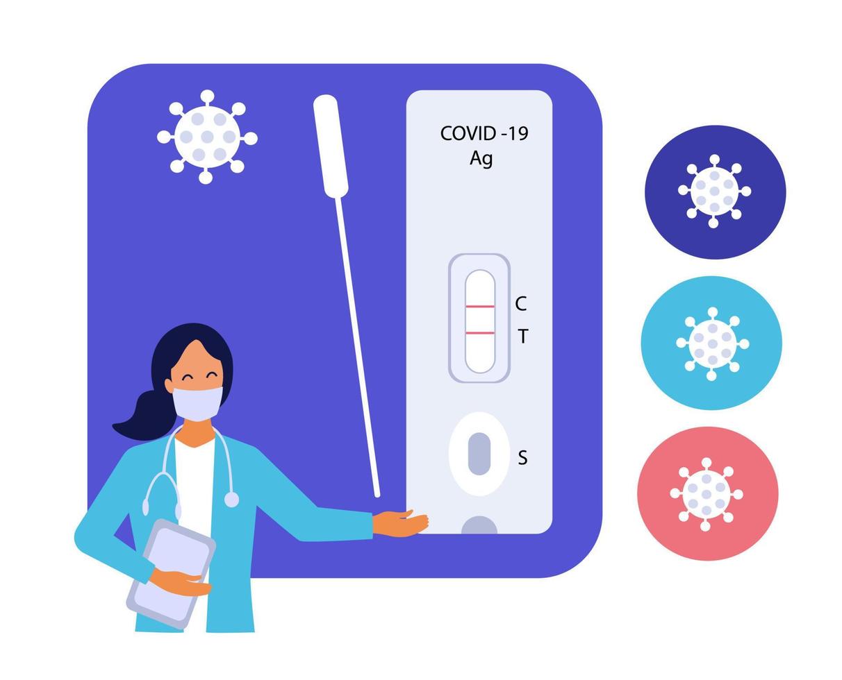 Antigen test kit  flyer. Vector illustration isolated on white