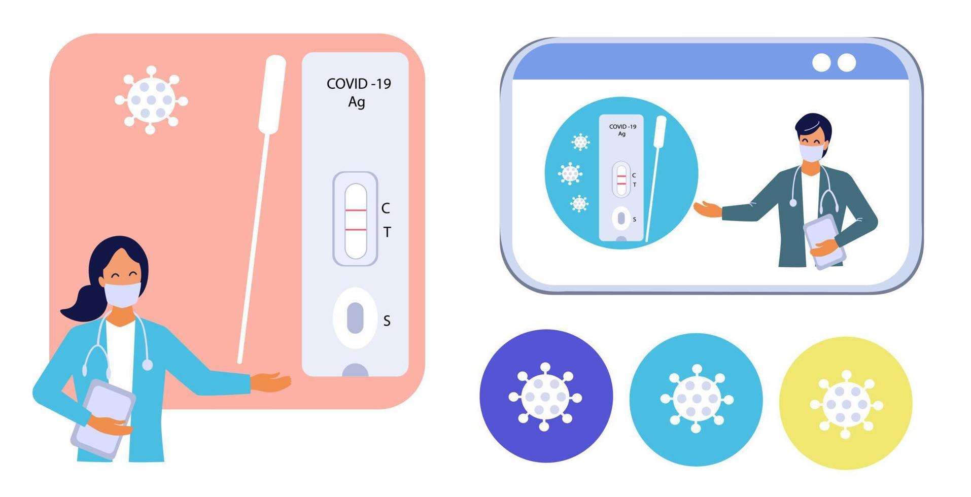 kit de prueba de antígeno ilustración vectorial aislado en blanco vector