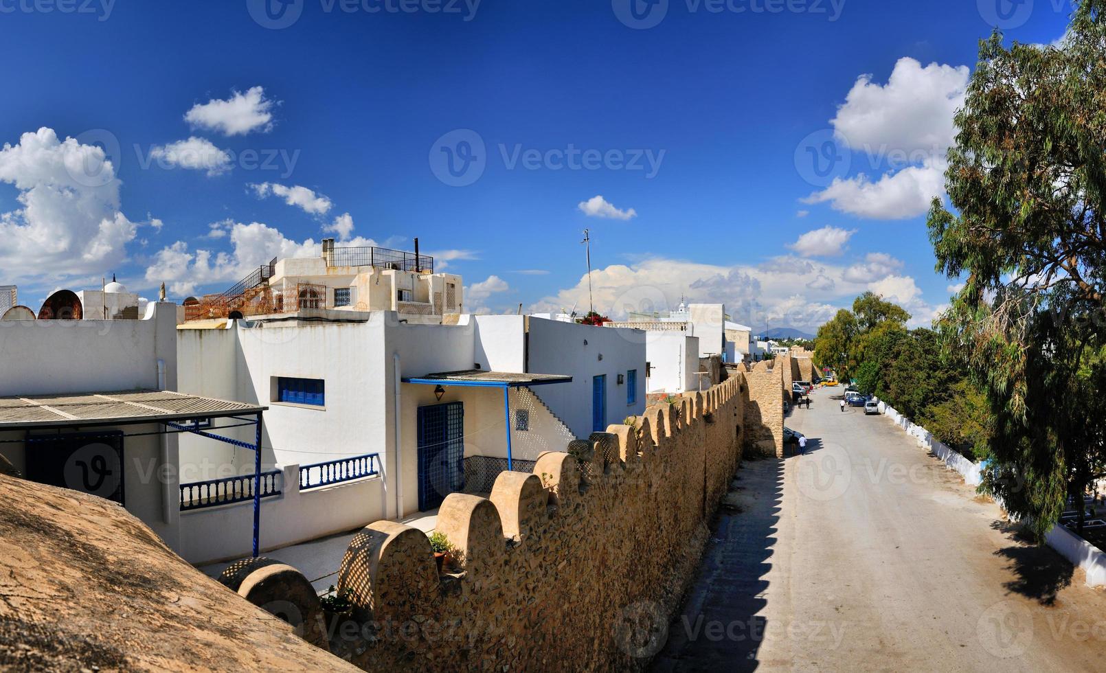 Wall of ancient Medina, Hammamet, Tunisia, Mediterranean Sea, Af photo