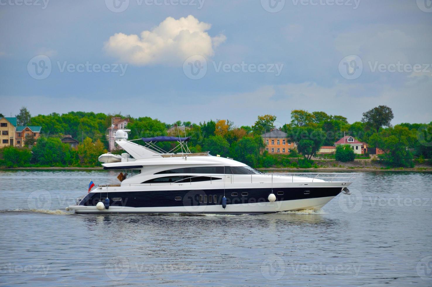 Yacht in Volga river, Yaroslavl, Russia photo