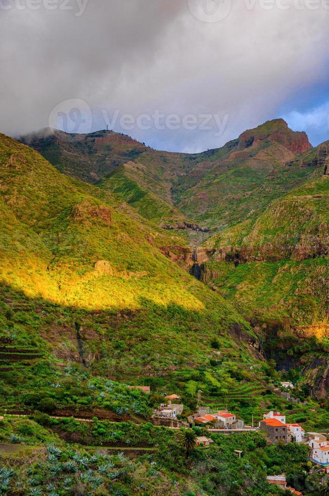 Sunset in North-West mountains of Tenerife near Masca village, Canarian Islands photo