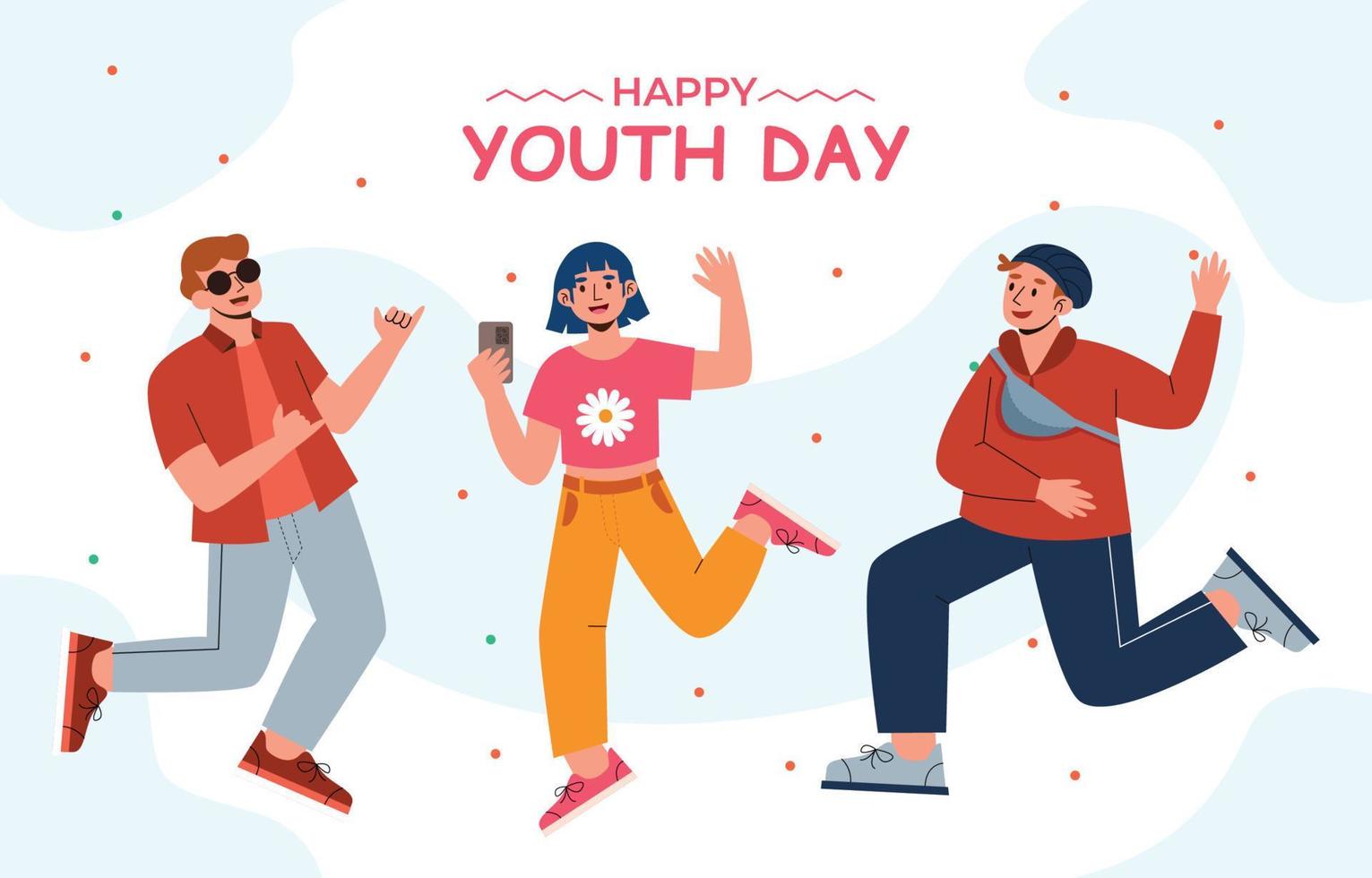 celebración del día internacional de la juventud vector