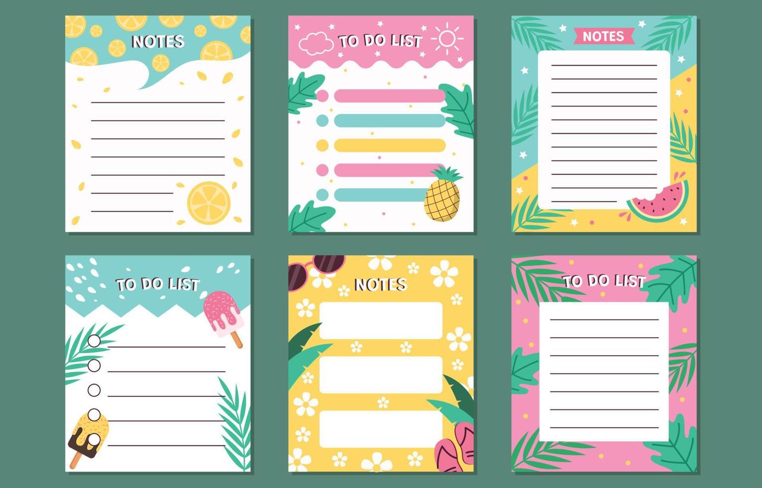 Summer Holiday Journal Template vector