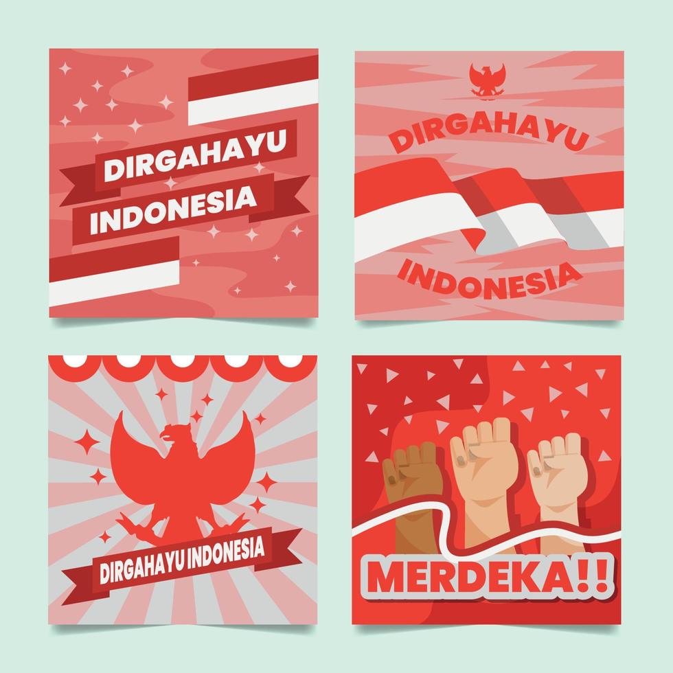 Indonesia Independence Day Social Media vector